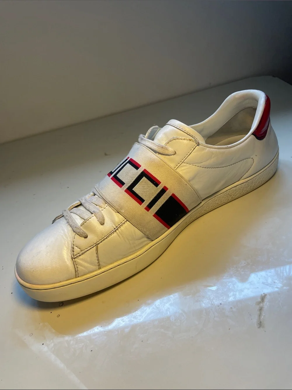 Gucci white leather